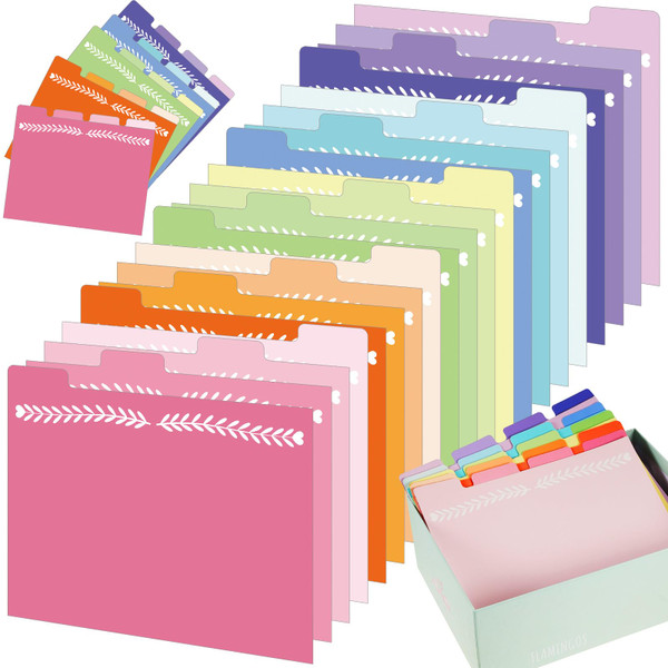 Harloon 20 Pcs Greeting Card Organizer Dividers 8.8 x 6.7 Inches Blank Index Greeting Card Guide File Guides Suitable for Storage Box