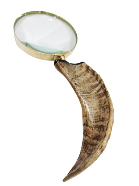 Nautical Solid Brass Handcraft Magnifying Glass with Buffalo Horn Handle Magnifying Glasses for Reading, Close Work, Hobbies, Inspection, Science and Crafts Vintage Style