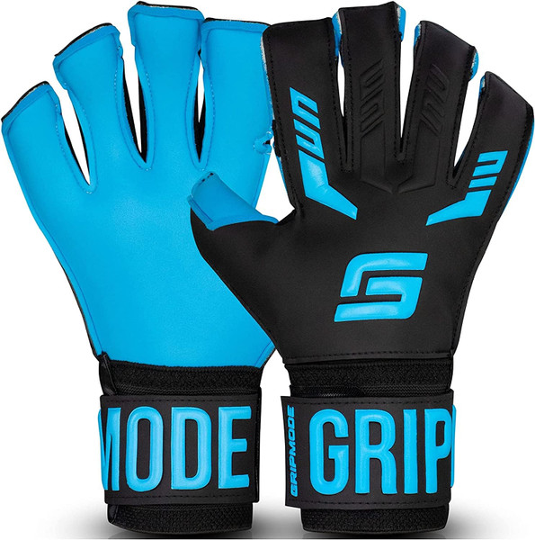 GRIPMODE Aqua Junior Goalkeeper Gloves Children with Fingersave and Individual Removable Finger Protection - Football Goalkeeper Gloves with Latex Coating for Good Grip - Size 4