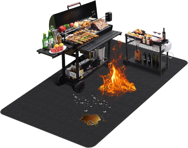 TAOMAND Large 70 x 48 inches Under Grill Mats for Outdoor Grill | Double-Sided Fireproof | Waterproof | Oil-Proof | Easy to Clean | Indoor Fireplace/Fire Pit Mat | Quality BBQ Mat for Deck Patio Lawn TAOMAND Large 70 x 48 inches Under Grill Mats for Outdoor Grill | Double-Sided Fireproof | Waterproof | Oil-Proof | Easy to Clean | Indoor Fireplace/Fire Pit Mat | Quality BBQ Mat for Deck Patio Lawn