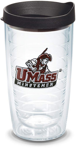 Tervis UMass Minutemen Tumbler with Emblem and Black Lid 16oz, Clear