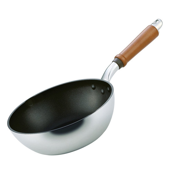 HOKURIKUALUMI Aluminum Deep Frying Pan, 22cm, Lightweight, Gas Fire, Made in Japan, Deep, Light, All-Over Uniform Heating, Time-saving, Durable, Non-stick
