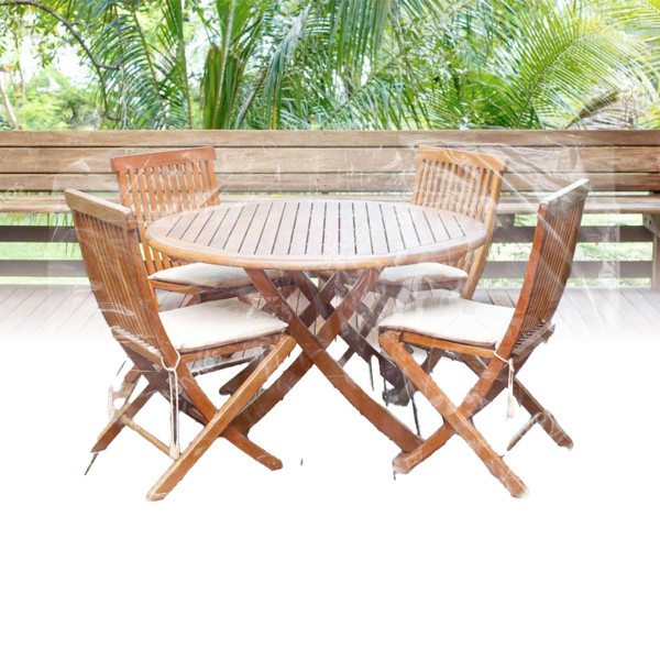 LAMINET Crystal Clear Heavy-Duty Waterproof Plastic Outdoor Furniture Cover - Round Table Cover - 3 Season Protection - Keep Rain, Snow & Debris Off! Premium Protection at Economy Price! LAMINET Crystal Clear Heavy-Duty Waterproof Plastic Outdoor Furniture Cover - Round Table Cover - 3 Season Protection - Keep Rain, Snow & Debris Off! Premium Protection at Economy Price!