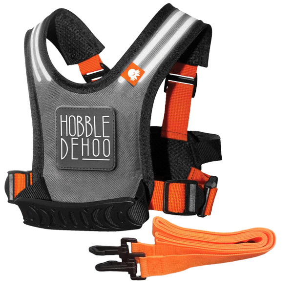 Hobble De Hoo Autism Safety Harness with leash for Kids 2-7 | Walking Safety Vest with Grab Handles for Wandering Prevention (Orange)