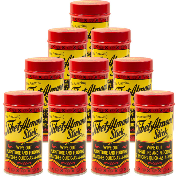 Tibet Almond Stick Scratch Remover - Touch Up and Repair Hardwood, Furniture, Floors Instantly - All-In-One Kit for Restoration of Cabinets, Vinyl, and More - Odorless, Colorless, Non-Toxic (10 Pack)