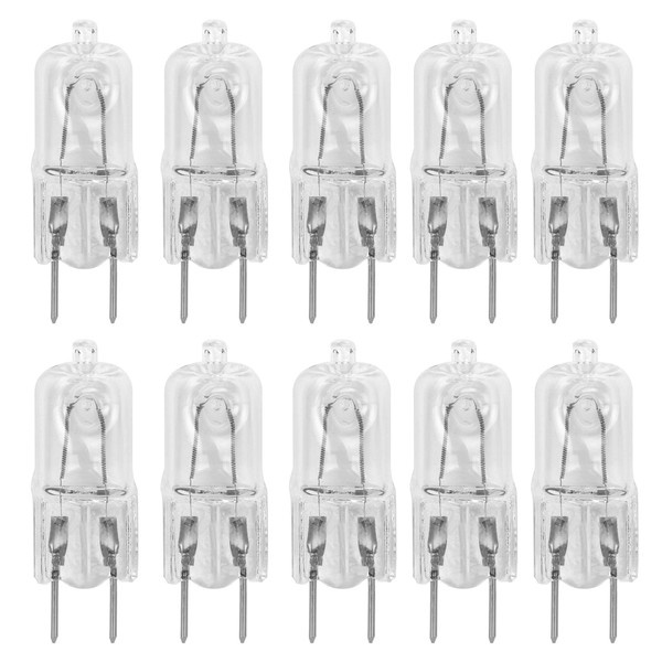 10 Pack-G8 20Watt 120V Halogen Light Bulbs T4 JCD Type 120V Bi-Pin Base Shorter 1-1/4" (1.25") Length 20W Lamp Soft White Under Cabinet Puck Lighting Replacement Dimmable Hood Range Q20/G8/CL/120V
