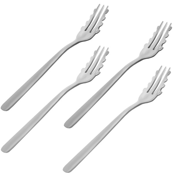 for-Ghetti Forks – 4 Spaghetti Twirling Utensils with Nubs, Stainless Steel Handles, Fun for All, Dishwasher Safe, 7.75"