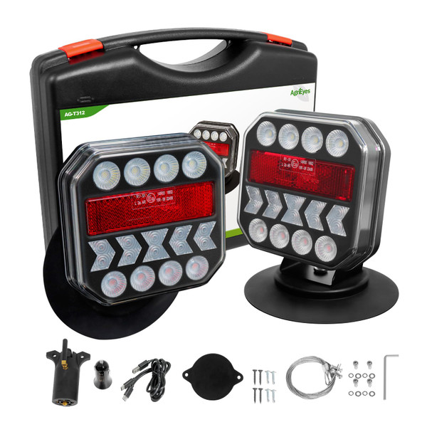 Agrieyes USB-C Wireless Trailer Lights, Adjustable Magnetic Tow Light with Retroreflectors, Rechargeable Towing Light Kit Reverse for Trucks, Boat, RV, Vehicle, Caravan Agrieyes USB-C Wireless Trailer Lights, Adjustable Magnetic Tow Light with Retroreflectors, Rechargeable Towing Light Kit Reverse for Trucks, Boat, RV, Vehicle, Caravan