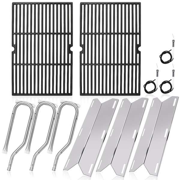 Adviace Grill Parts for Jenn-Air 720-0336, Heat Shield, Grill Burners and Igniter, Grill Grates Replacement for Jenn Air Gas Grill 720-0336 7200336 Adviace Grill Parts for Jenn-Air 720-0336, Heat Shield, Grill Burners and Igniter, Grill Grates Replacement for Jenn Air Gas Grill 720-0336 7200336