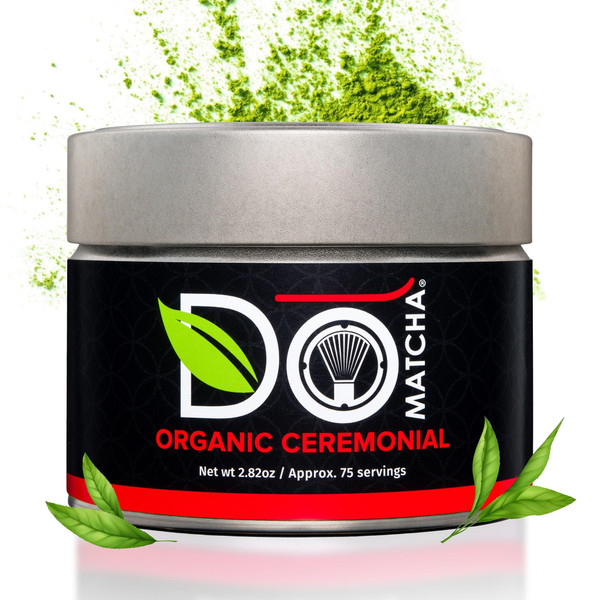DoMatcha - Organic Ceremonial Green Tea Matcha Powder, Natural Source of Antioxidants, Caffeine, and L-Theanine, Promotes Focus and Relaxation, Kosher, 75 Servings (2.82 oz)