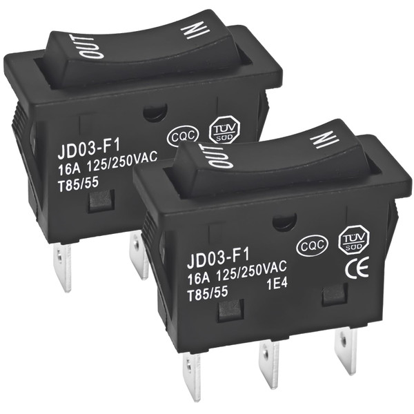 KCD4-3NC 3 Pins 3 Positions Double Side Momentary Rocker Switch - 125/250V 16A, High Precision Mechanism