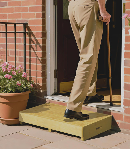 Homerays One Step Stool for Elderly,Bamboo High Riser Step Stool for Bed with Fluorescent Function No Assembly Required - 550 Lbs Wooden Mobility Stepping Stool for Bedside,Bathroom,Garden Homerays One Step Stool for Elderly,Bamboo High Riser Step Stool for Bed with Fluorescent Function No Assembly Required - 550 Lbs Wooden Mobility Stepping Stool for Bedside,Bathroom,Garden