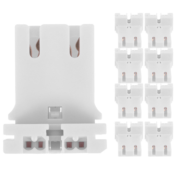 OSALADI 10 Pack Non- shunted Turn- Type T8 T12 Lamp Holder U- Shaped Fluorescent Lamp Socket Holder for Fluorescent Tube Light