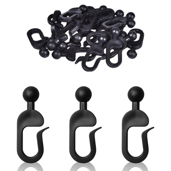 Wshxjzyay 60 Pack Gazebo Curtain Hooks, Plastic Hooks for Gazebo Curtains, for Tent and Outdoor Shade Home Hotel Mosquito Net Rail Mount