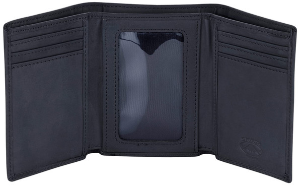 Stealth Mode Trifold RFID Blocking Leather Wallet for Men (Black) Stealth Mode Trifold RFID Blocking Leather Wallet for Men (Black)
