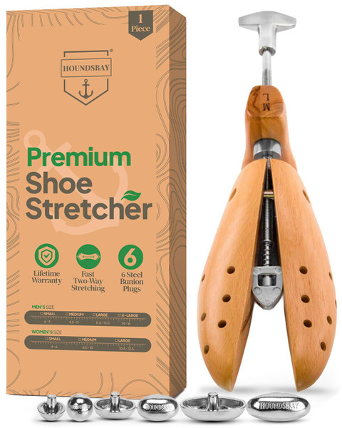 HOUNDSBAY Shoe Stretcher Bulldog Premium Professional 2-way Wooden Shoe Stretcher for Men, Shoe Widener & Stretcher for Men with Wide Feet HOUNDSBAY Shoe Stretcher Bulldog Premium Professional 2-way Wooden Shoe Stretcher for Men, Shoe Widener & Stretcher for Men with Wide Feet