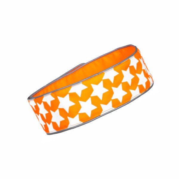 SafetyPUP XD Reflective Dog Collar – Blaze Orange Dog Collar, Adjustable Closure for a High Visibility Customizable Collar for Goats, Dogs, Deer, and Livestock. Reflective Stars Enhance Night Safety
