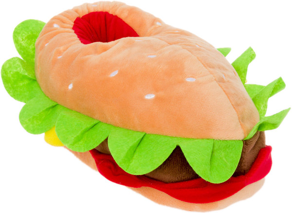 Funziez! Hamburger Slippers - Plush Cheeseburger Slippers Novelty House Shoe (Multi Color, Medium) Funziez! Hamburger Slippers - Plush Cheeseburger Slippers Novelty House Shoe (Multi Color, Medium)