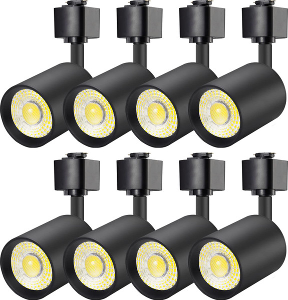 VANoopee 8 Pack J Type Track Lighting Heads 10W Dimmable LED Track Light Heads for Juno Track Light Replacement Fixtures Bright 3000K Warm White Ceiling Spotlight, Flicker Free CRI90+ 24° 800lm Black
