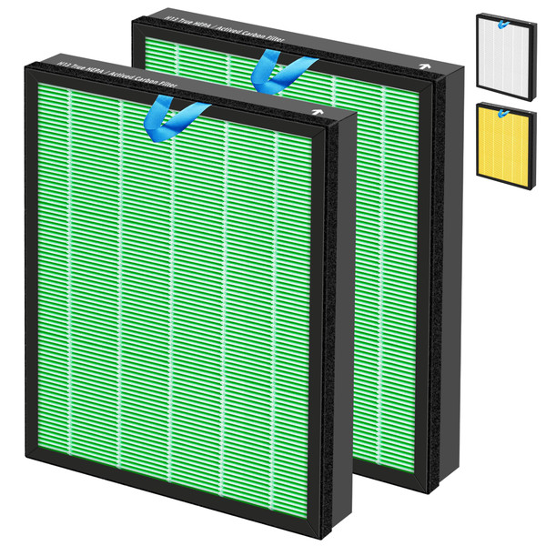 Vital 200S HEPA Toxin Absorber Replacement Filter for LEVOIT Vital 200S/200S-P Air Purifier,3-in-1 H13 True HEPA High-Efficiency Activated Carbon Filter,Vital 200S-RF-TX (LRF-V201-GUS),2 Pack,Green