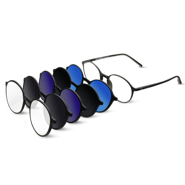 Bauhaus Magnetic Sunglasses Clip on for Men & Women UV400 Polarized Retro Round Anti-glare Clear Eyeglasses