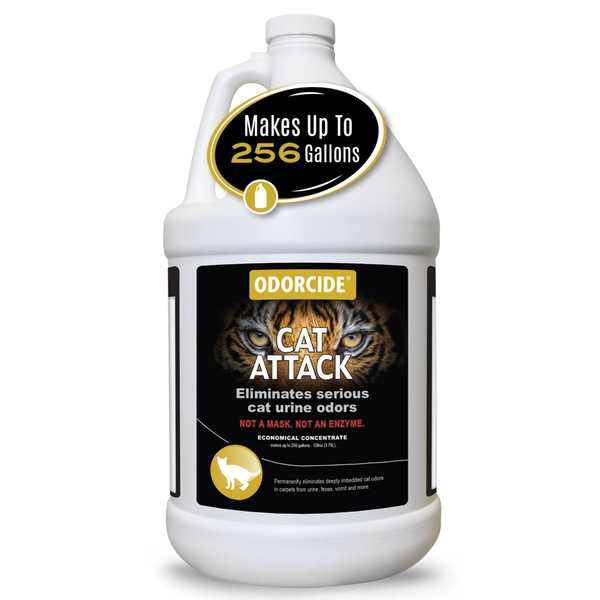 Odorcide Cat Attack Concentrate - Cat Urine Remover for Carpet & Upholstery - Litter Box Odor Eliminator