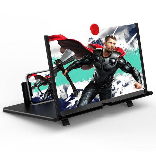 18'' Screen Magnifier for Cell Phone, Fanlory 3D HD Magnifying Screen Enlarger Expanders for Movies, Videos, and Gaming, Foldable Phone Stand with Screen Amplifier, Compatible with All Smartphones