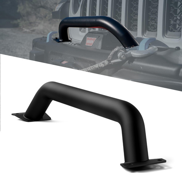 RockTrix Black Front Brush Guard, 3.12 inch Height to Clear Winch, Compatible with 2018+ Jeep Wrangler JL, 2019+ Gladiator JT - Steel Bar Grille Guard for Steel Rubicon Bumper