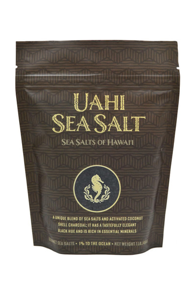 Sea Salts of Hawaii Uahi Sea Salt 1lb. Bag – 100% Hawaiian Sea Salts and Activated Coconut Shell Charcoal – Made in Hawaii