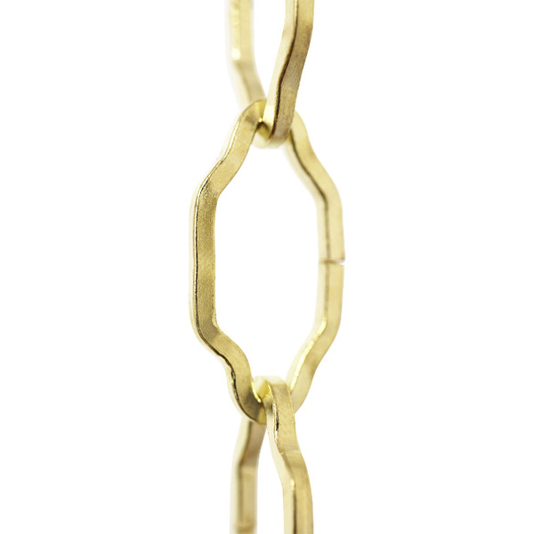 RCH Hardware CH-S57-30-PB-10 |12 Gauge Decorative Solid Steel Motif Link Fixture Chain | 10 Foot Increments |Polished Brass Finish
