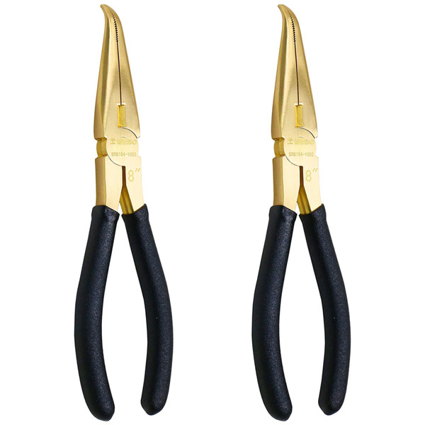 WEDO 2-Piece Brass Pliers Set - 8" Bent & 45-Degree Bent Long Nose Pliers, Non-Slip Handle, 200mm