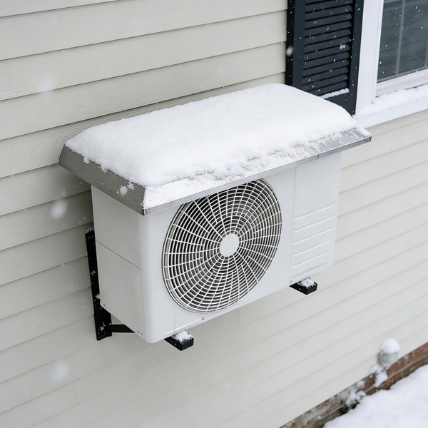 Mini Split Cover for Outside Unit, Heat Pump Outdoor Covers, Stainless Steel Compressor Shield AC Condenser Air Conditioner Cover for Rain Snow UV Weather Protection (Silver, 39×16IN)