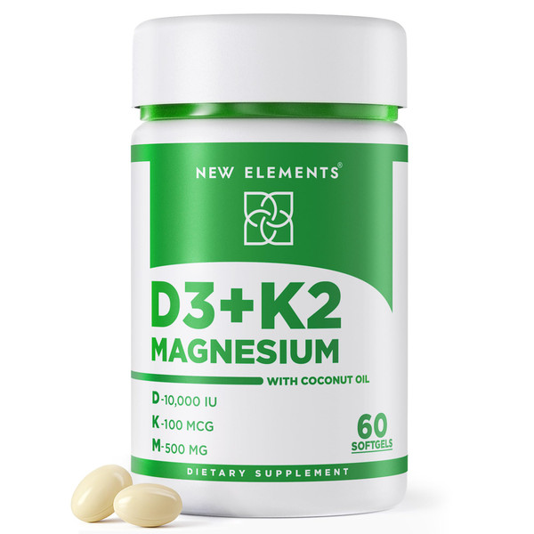 Vitamin D3 K2 10,000 IU with Magnesium Glycinate 500mg - Bone Health, Immune Support, Energy & Mood - Non-GMO, Gluten-Free, Sugar-Free Softgels for Women & Men (60 softgels) Vitamin D3 K2 10,000 IU with Magnesium Glycinate 500mg - Bone Health, Immune Support, Energy & Mood - Non-GMO, Gluten-Free, Sugar-Free Softgels for Women & Men (60 softgels)