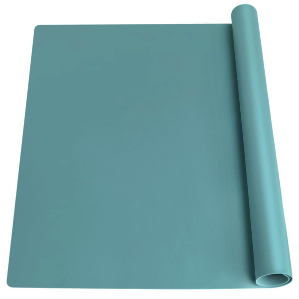 QPIX DIGITAL Extra Large Silicone Countertop Mat,Silicone Table Mat Kitchen Counter Protector Nonslip Heat Resistant Silicone Desk Mat Crafts Kids Dinner Placemat Pastry Dough Rolling Mat,Dark Green