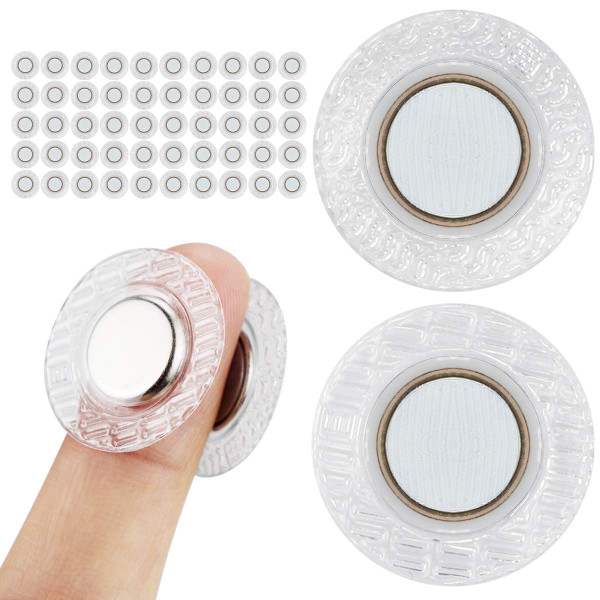 25 Pairs Mini Invisible Sew Magnetic Snap PVC Round Shape Hidden Purse Closure Fastener Snap for Kids Clothing Clasp Baby Bib Diapers Accessories for DIY Craft Sewing Tools