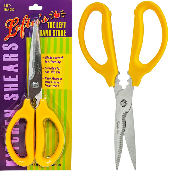 Lefty’s Left Handed Kitchen Scissors - Stainless Steel Heavy Duty General Purpose Shears - Dishwasher Safe Easy to Clean - Ultra Sharp - Great Gift For Left-Handed People Lefties Adults & Women