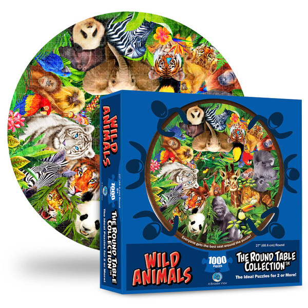 A Broader View Wild Animals Round Table Puzzle - 1000 Pieces, Jigsaw Puzzles for Adults & Kids, Suitable for Groups of 2 or More, Everyone Gets The Best Seat at The Table, Incl. 12x12” Poster A Broader View Wild Animals Round Table Puzzle - 1000 Pieces, Jigsaw Puzzles for Adults & Kids, Suitable for Groups of 2 or More, Everyone Gets The Best Seat at The Table, Incl. 12x12” Poster