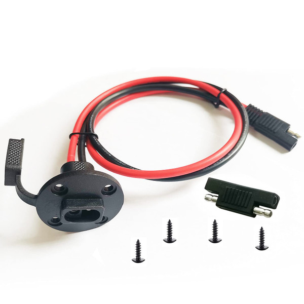 AYECEHI 10AWG SAE Cable,SAE to SAE Solar Weatherproof Socket Sidewall Port,SAE Cable Quick Disconnect Connect Solar Panel Mount Universal Flush Mountable Connector - 2ft/60cm