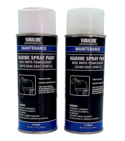 Yamaha Yamalube White Pearlescent/Clear Coat Parts A and B, #ACC-MRNPT-0C-EA and #ACC-MRNPT-0C-EB
