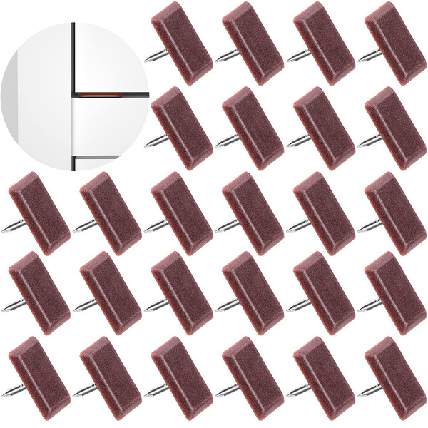OIIKI 100 Pcs Tack-in Drawer Glides, Furniture Glide Tack with Nail, Dresser Drawer Protector for Repairing (Brown)