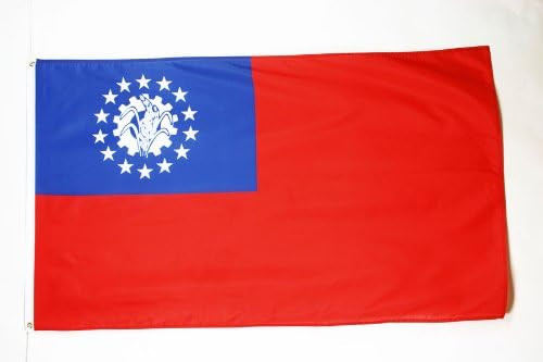 AZ FLAG - Burma Old Flag - 2x3 Ft - 100D Polyester Former Burmese Banner with Two Metal Grommets - Fade Resistant - Vivid Colors - 2' x 3' Feet - 90x60 Cm