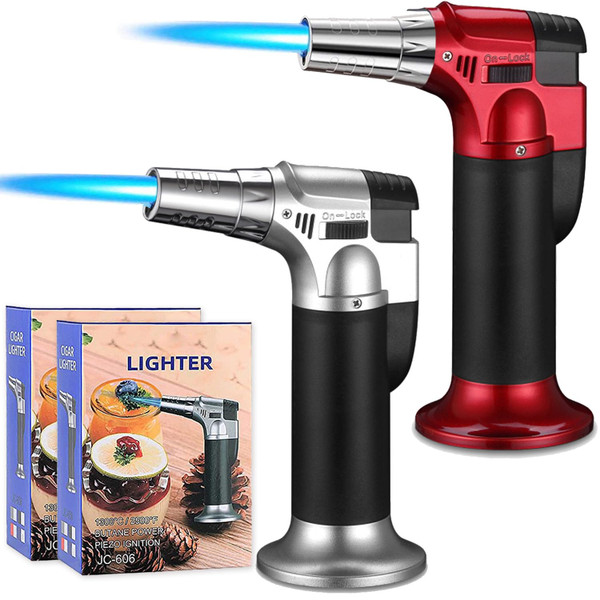 2 Pack Butane Torch, Refillable Blow Torch Lighter, Kitchen Butane Torch with Lock Adjustable Flame for Cooking, BBQ, Brulee Creme, Baking(Butane Gas not Included) 2 Pack Butane Torch, Refillable Blow Torch Lighter, Kitchen Butane Torch with Lock Adjustable Flame for Cooking, BBQ, Brulee Creme, Baking(Butane Gas not Included)