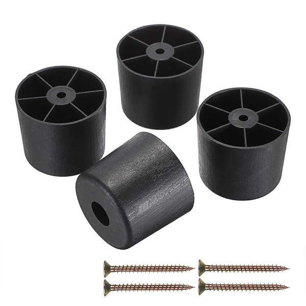OwnMy 4PCS 2 Inch Plastic Furniture Legs Screw-in Plastic Sofa Legs Couch Legs Couch Feet Replacement Kit, Plastic Furniture Corner Legs Cylinder Chair Legs Coffee Table Legs Cabinet Legs Bed Risers
