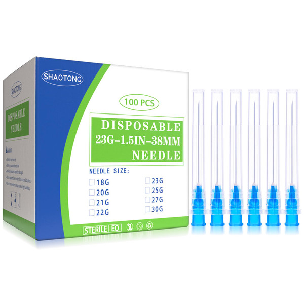 SHAOTONG 23 Gauge 1.5 Inch Luer Lock Accessories Disposable Lab Supplies, Pack of 100 SHAOTONG 23 Gauge 1.5 Inch Luer Lock Accessories Disposable Lab Supplies, Pack of 100