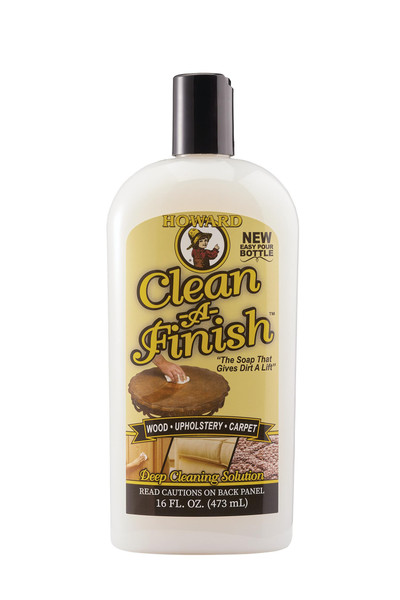 HOWARD Clean-A-Finish Wood Cleaner and Upholstery Cleaner for Furniture, Carpet Cleaning, Pour Bottle, 16 oz