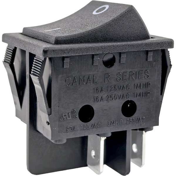 1-Pack Canal R Series Rocker Switch 16A/20A 125VAC/250VAC 4-Pin DPST for Peloton Treadmills, Hongju R Series, Taiheng TH3, Defond DRH-2415-3