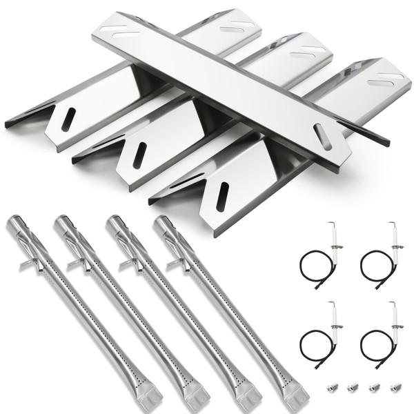 Hiorucet Grill Replacement Parts for Cuisinart 4 Burner Gas Grill GAS9456AS GAS2456AS GAS9456ASO GAS1456ASO, Stainless Steel Heat Plate Burner Igniter for Cuisinart Grill Parts Gas9456as
