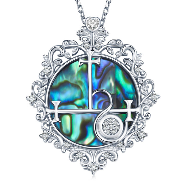 Peireara Lilith Necklace 925 Sterling Silver Lilith Pendant Necklace Sigil of Lilith Necklace Pagan Wiccan Mythology Jewelry Gifts for Women