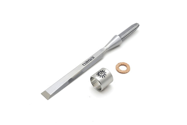 Narex 815063 1/2 inch Richter Extra Unhandled Bevel Edge Chisel Blank, Cryogenic Treated Cr-V Steel Hardened to HRc 62, Stainless Steel Ferrules (1/2 inch)
