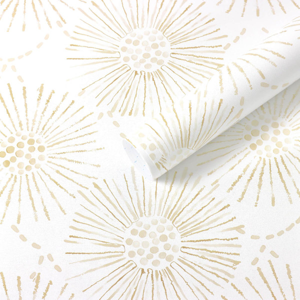 Fiula Boho Wallpaper Beige Wall Paper Peel and Stick Modern Beige and White Geometric Fireworks Contact Paper Renter Friendly Self-Adhesive Removable Bathroom Bedroom Laundry Room 17.3" × 78.7"